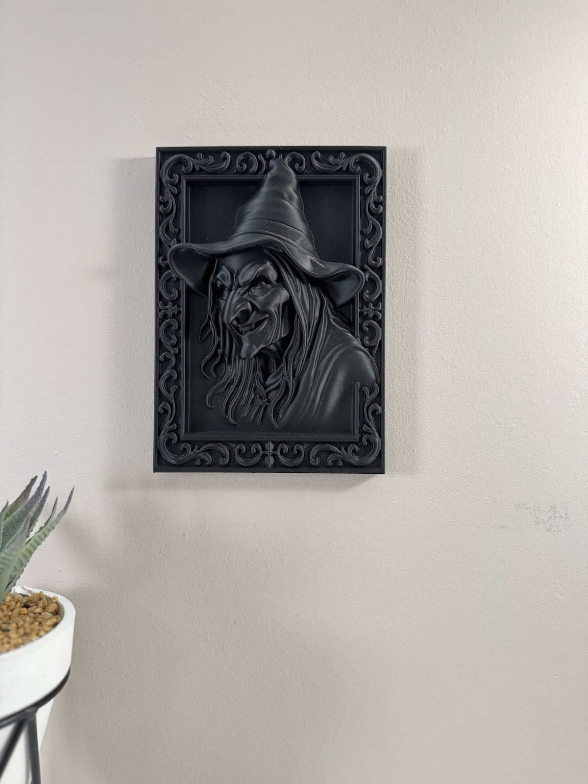 Black Gothic Witch Frame – Dark Aesthetic Decor, Witchcore Gift - 20*13 Cm