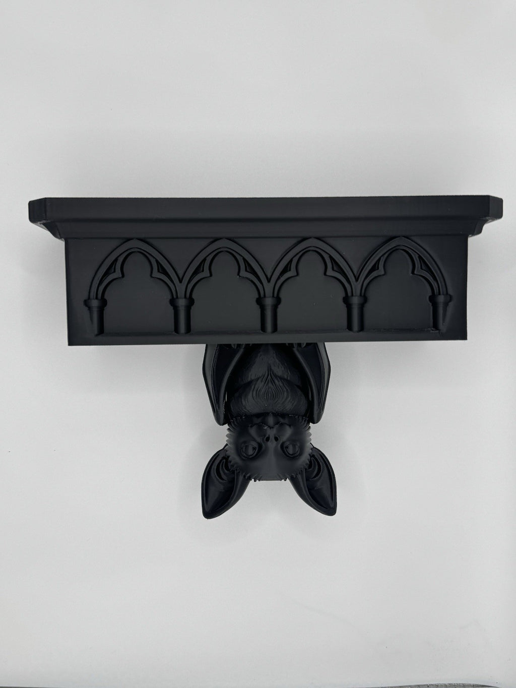 Gothic Bat Wall Shelf | Black Hanging Bat Decor | Dark Gothic Home Decor