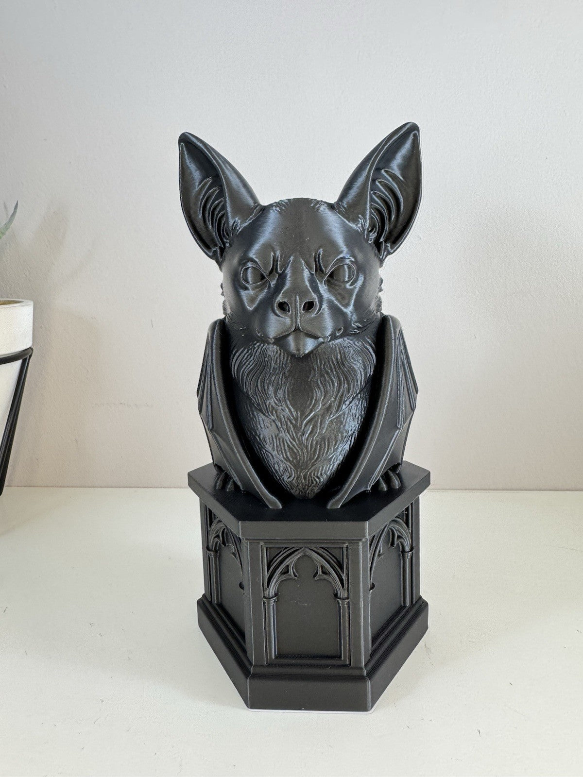 Gothic Bat Black Book Nook Bookend | Dark Fantasy Shelf Decor |  Home Decor