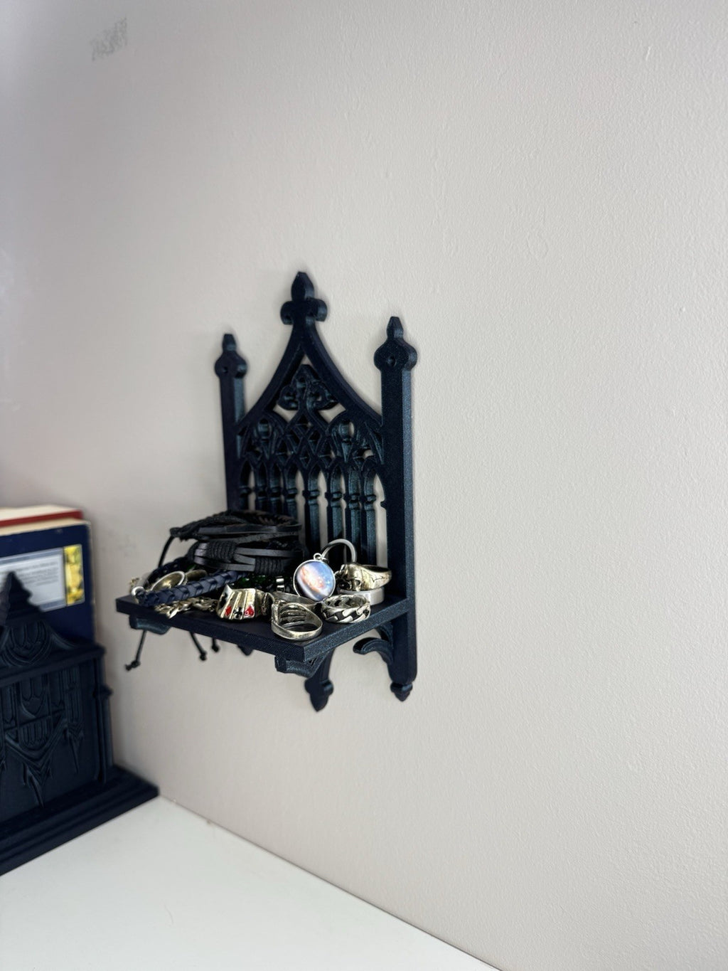 Gothic Wall Shelf – Galaxy Black Medieval Home Decor | Jewellery Display Shelf