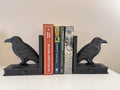Gothic Raven Bookends – Black Crow Library Decor - Dark Academia Gift 16 x 15 cm