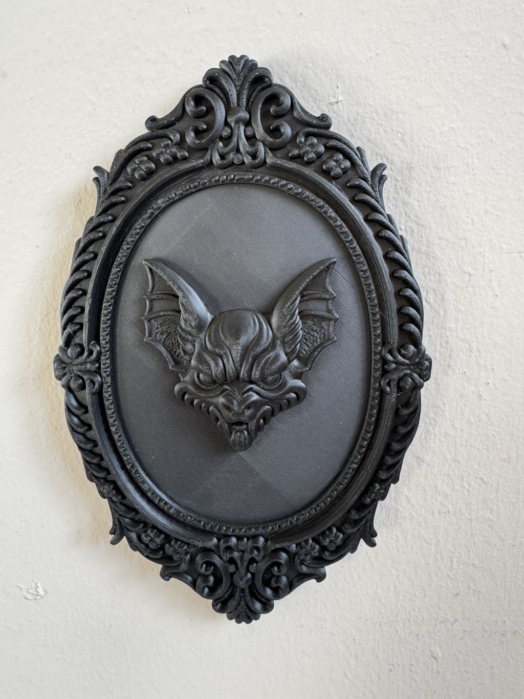 Gothic Bat Wall Art Frame - Dark Halloween Home Decor, Vampire Bat Design