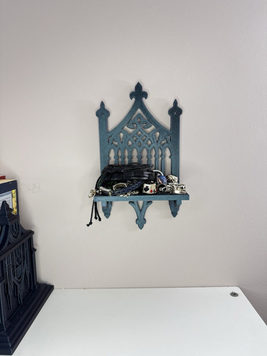 Gothic Wall Shelf – Galaxy Black Medieval Home Decor | Jewellery Display Shelf