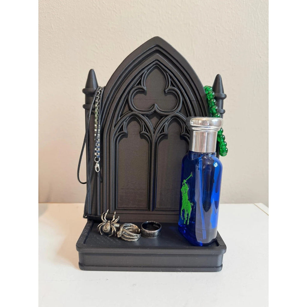 🖤 Gothic Cathedral Display Stand – Black Jewellery & Perfume Holder