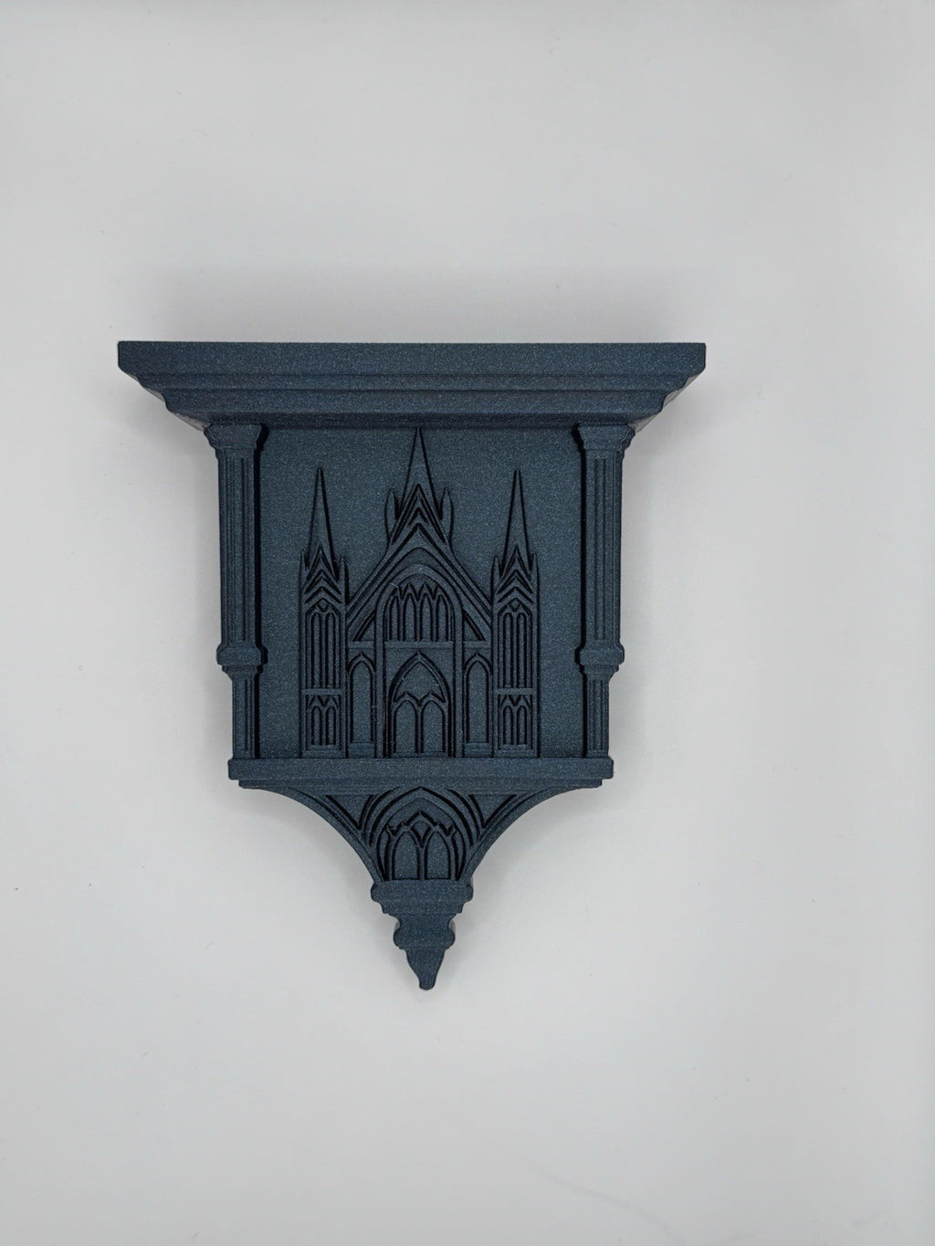 Gothic Wall Shelf Galaxy Black – Cathedral Style Display Ledge Dark Home Decor.