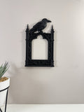 Gothic Raven Cathedral Frame | Black Dark Academia Wall Art
