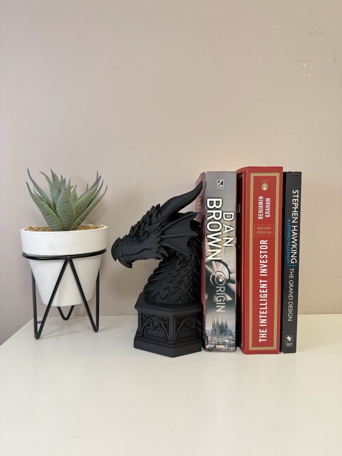 Dragon Bookend Gothic Fantasy Decor – Dragon Head Book Nook Display Ornament