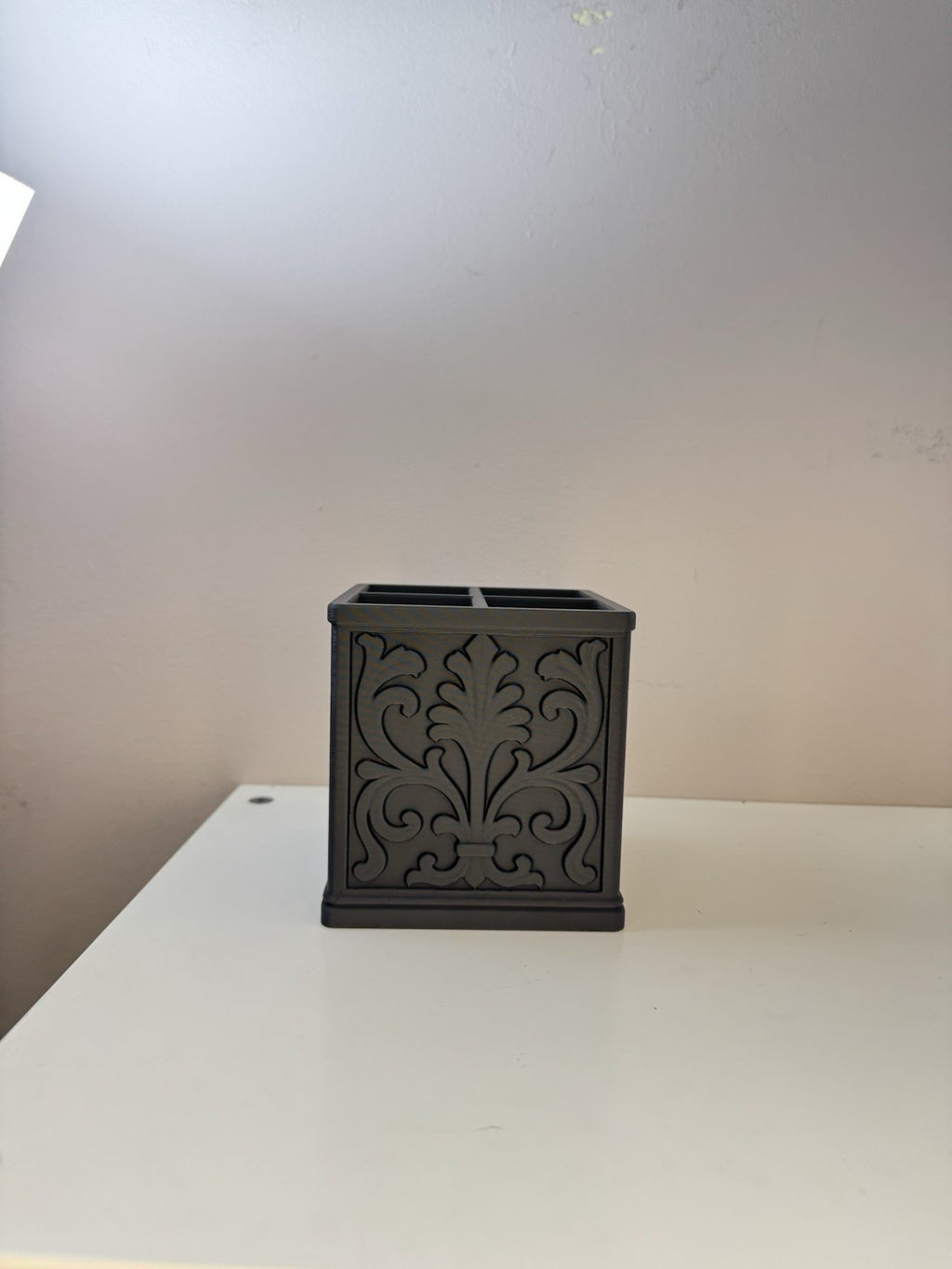 Ornate Desk Organiser | Black Makeup Brush Holder Pen Pot | Gothic Home Decor