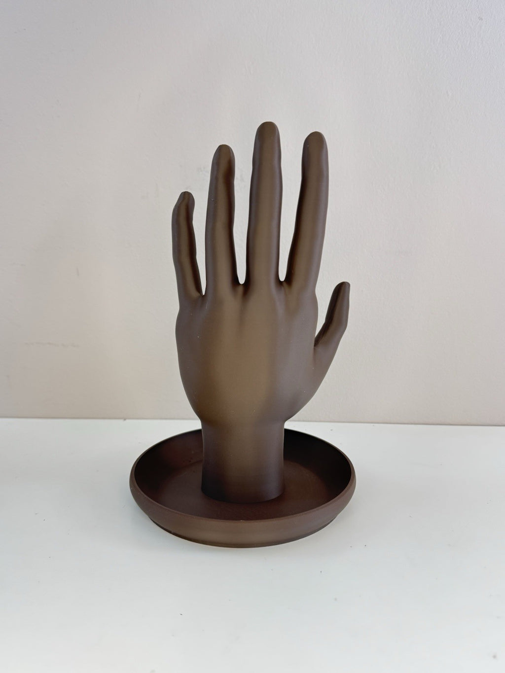 Jewellery Hand Display Stand with Tray | Brown Accessories Holder Home Decor