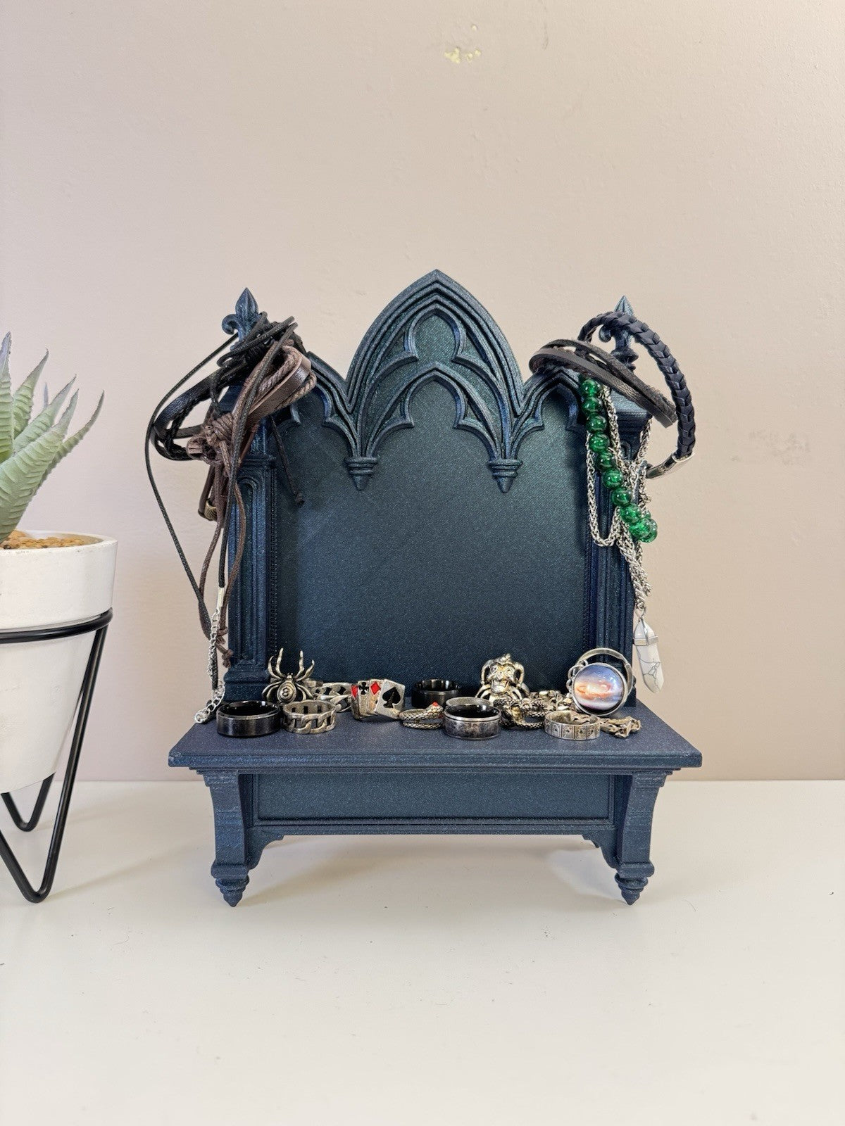 Gothic Cathedral Jewellery Shrine | Holographic Display Stand | Altar Vanity.