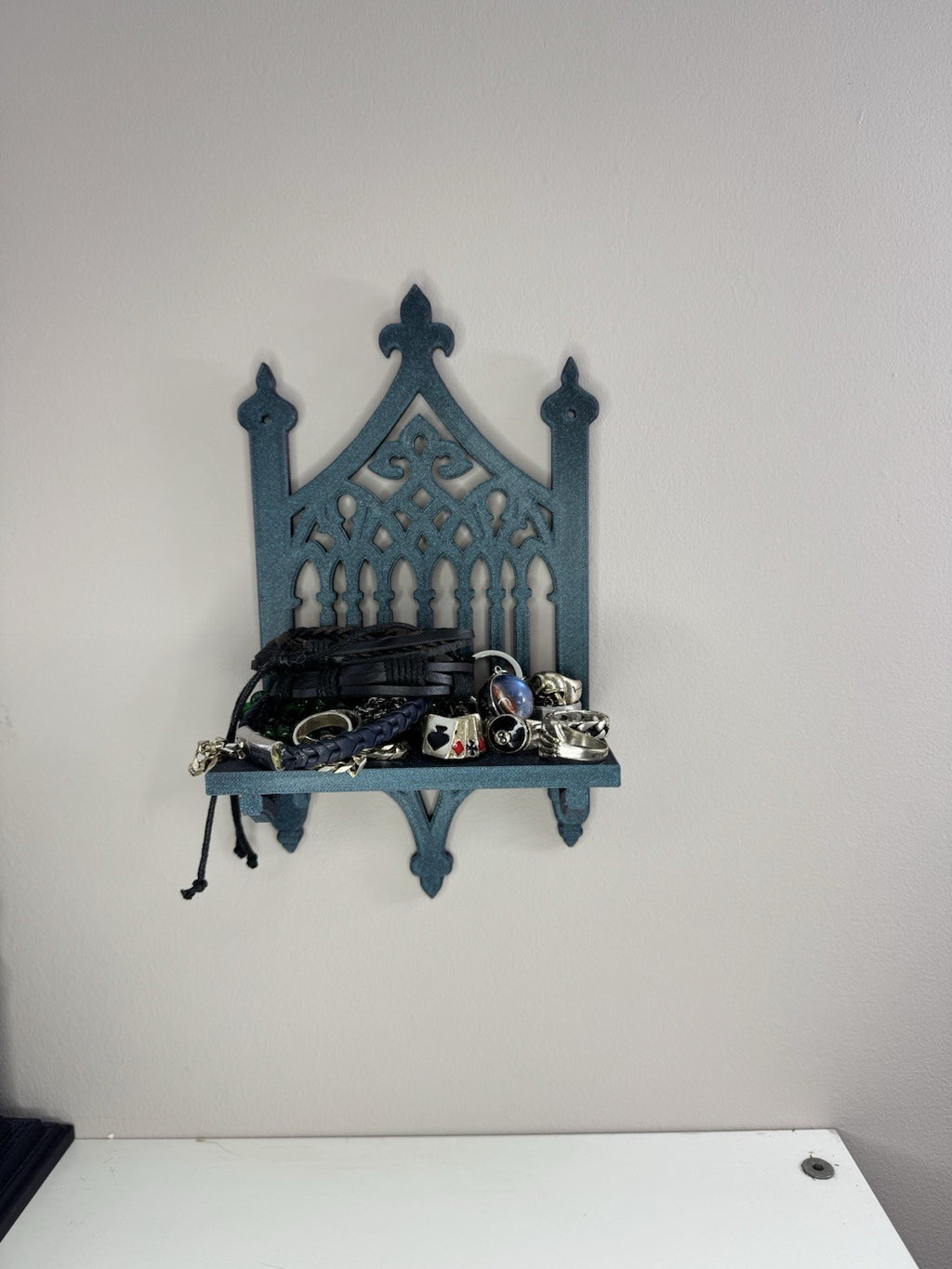 Gothic Wall Shelf – Galaxy Black Medieval Home Decor | Jewellery Display Shelf