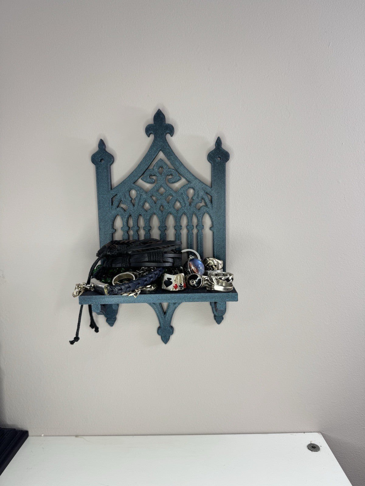 Gothic Wall Shelf – Galaxy Black Medieval Home Decor | Jewellery Display Shelf
