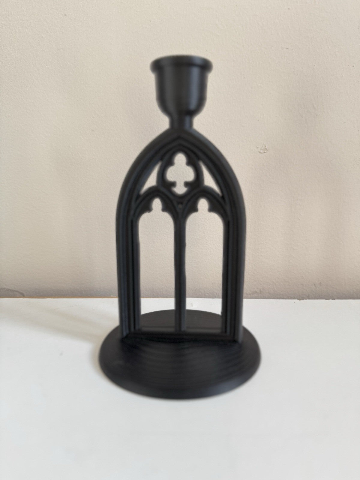 Gothic Arch Candle Holder - Black Cathedral Home Decor - Window Design