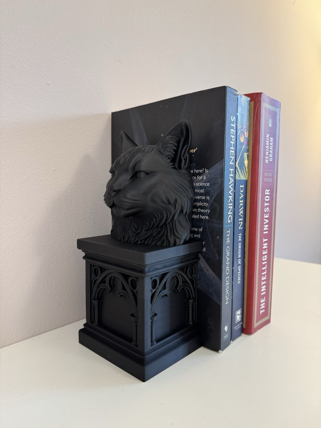 Set of 2 Gothic Cat Book Nooks – Black Bookshelf Decor | Dark Academia – 18 Cm