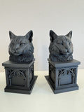 Set of 2 Gothic Cat Book Nooks – Black Bookshelf Decor | Dark Academia – 18 Cm
