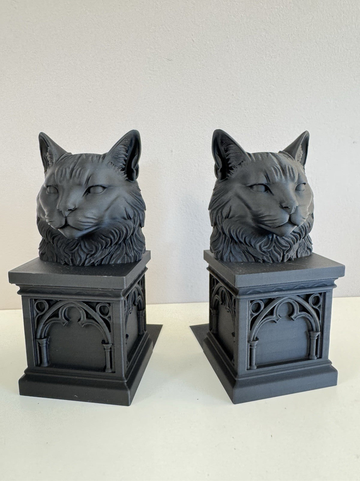 Set of 2 Gothic Cat Book Nooks – Black Bookshelf Decor | Dark Academia – 18 Cm
