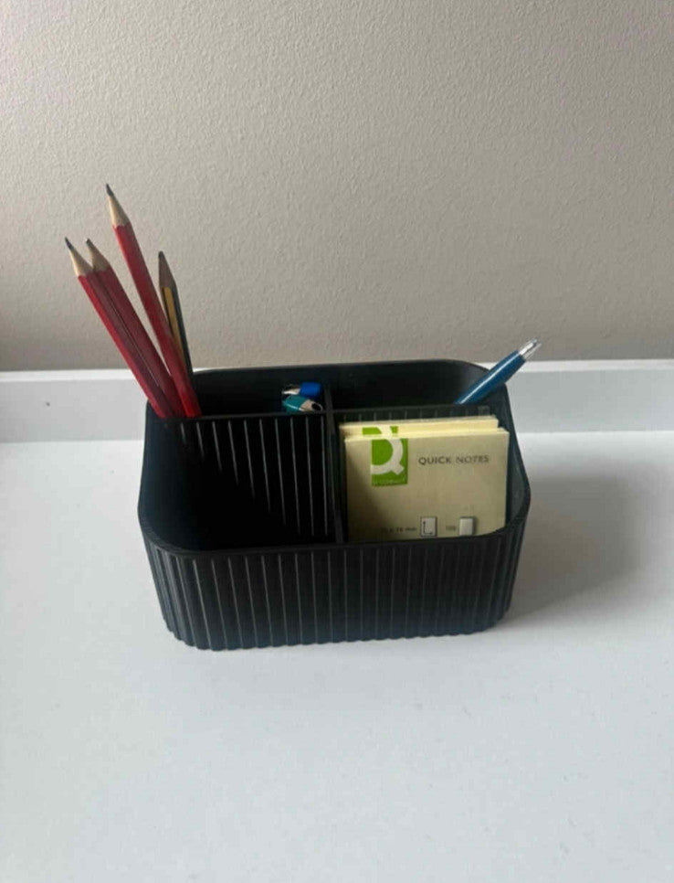 Modern Black Desk Organiser – Pen & Stationery Storage Holder