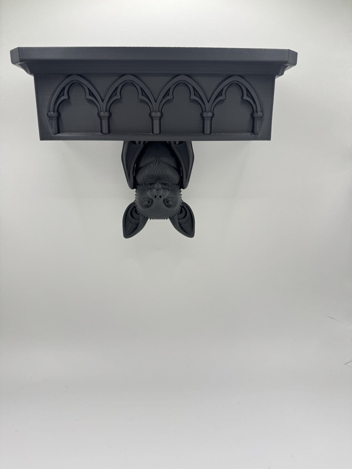 Gothic Bat Wall Shelf | Black Hanging Bat Decor | Dark Gothic Home Decor