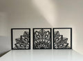 Mandala Wall Art - Black 3 Piece Set - Minimalist Yoga Wall Art