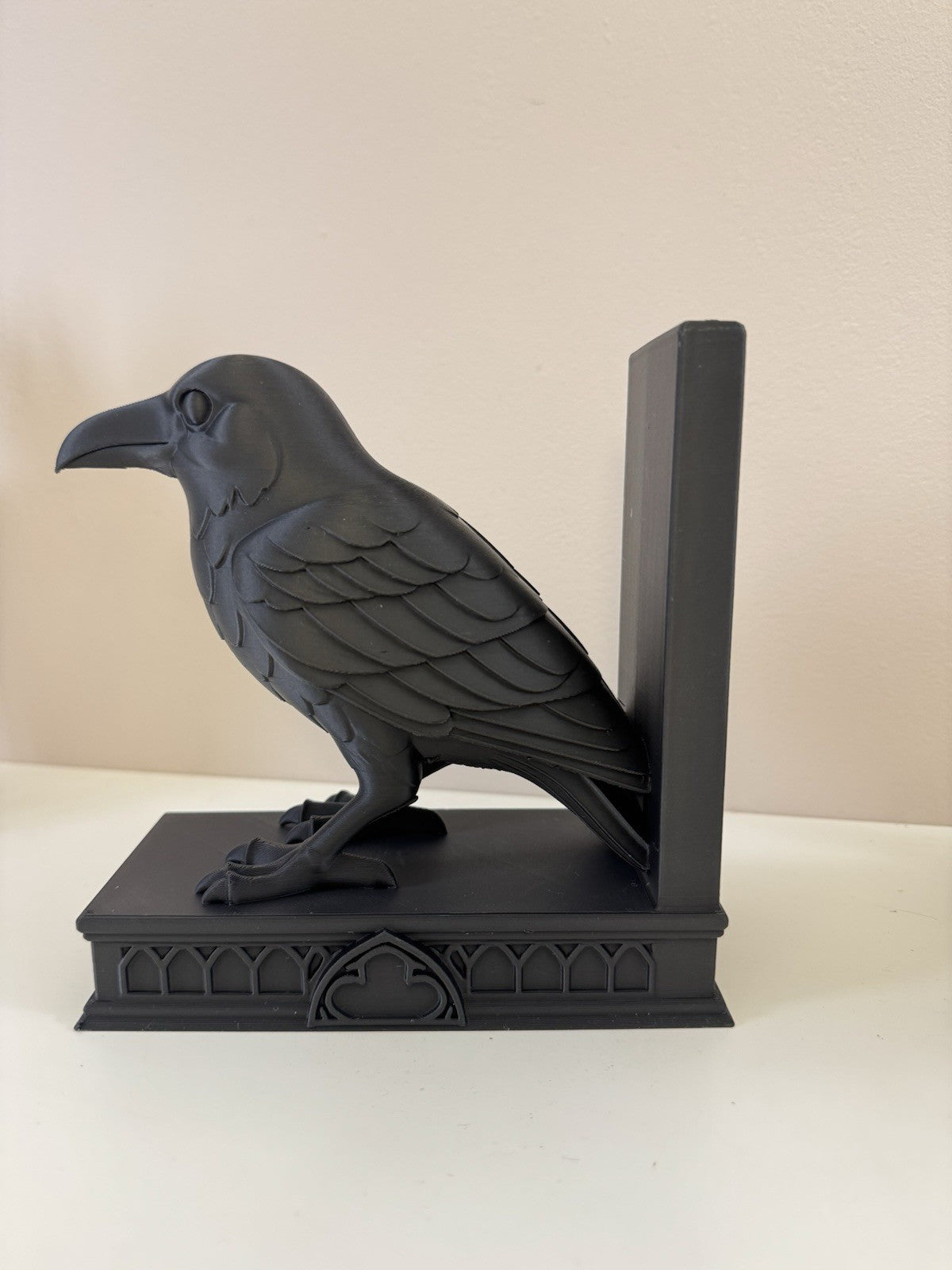 Gothic Raven Bookends – Black Crow Library Decor - Dark Academia Gift 16 x 15 cm
