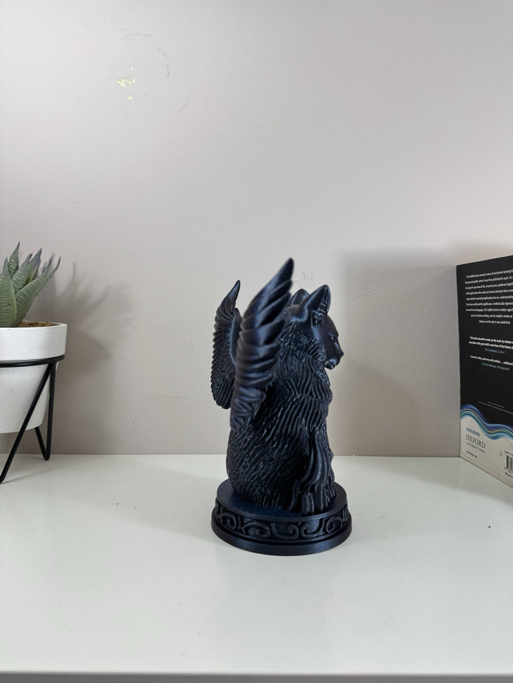 Gothic Winged Cat Statue – Dark Fantasy Decor Ornament | Galaxy Black Figurine