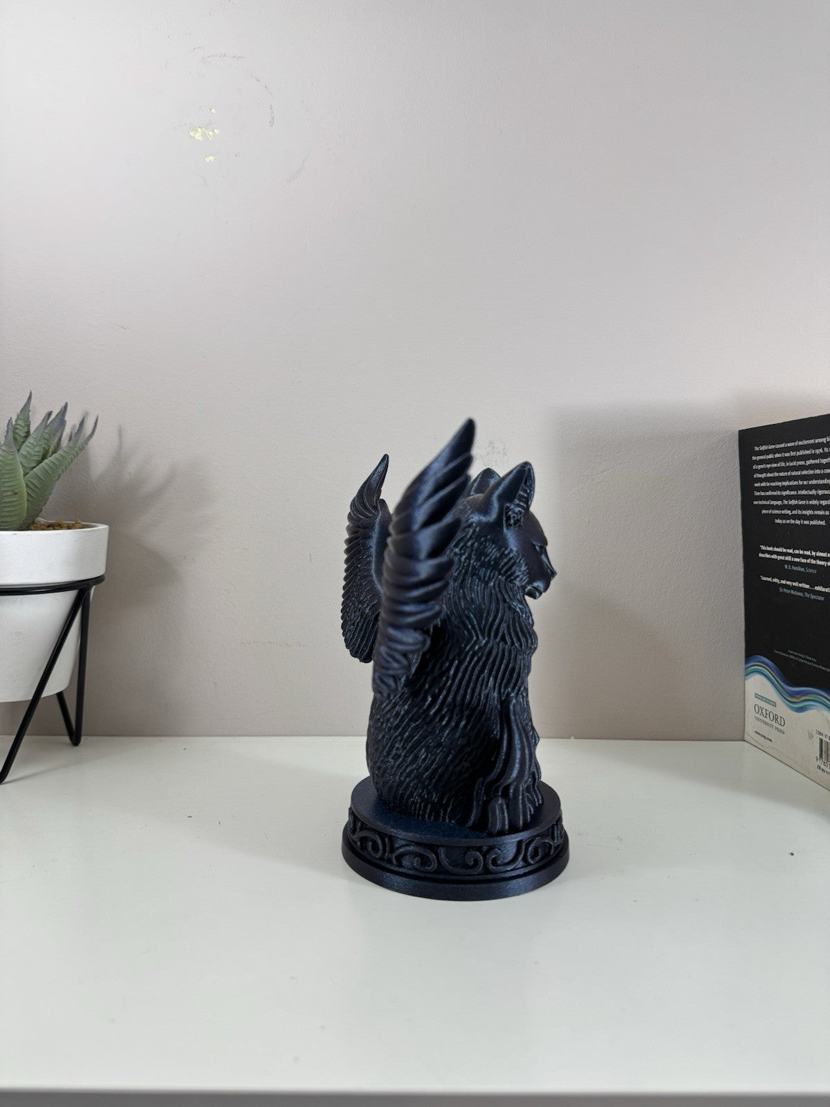 Gothic Winged Cat Statue – Dark Fantasy Decor Ornament | Galaxy Black Figurine