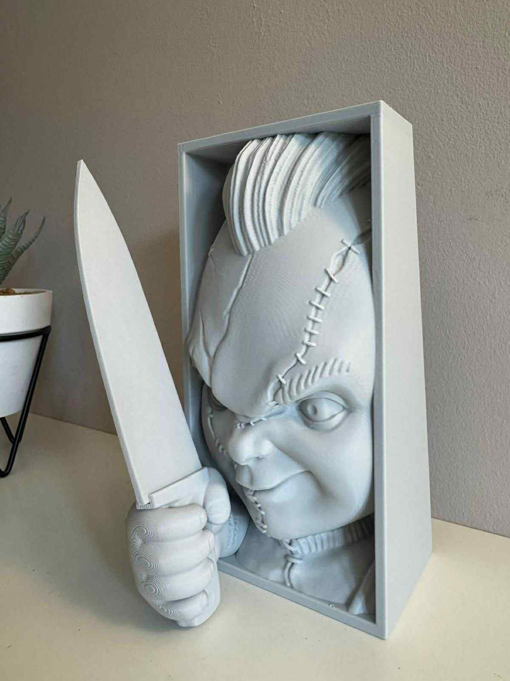 Chucky Horror Wall/ Book Nook Art – Halloween Knife BookEnd