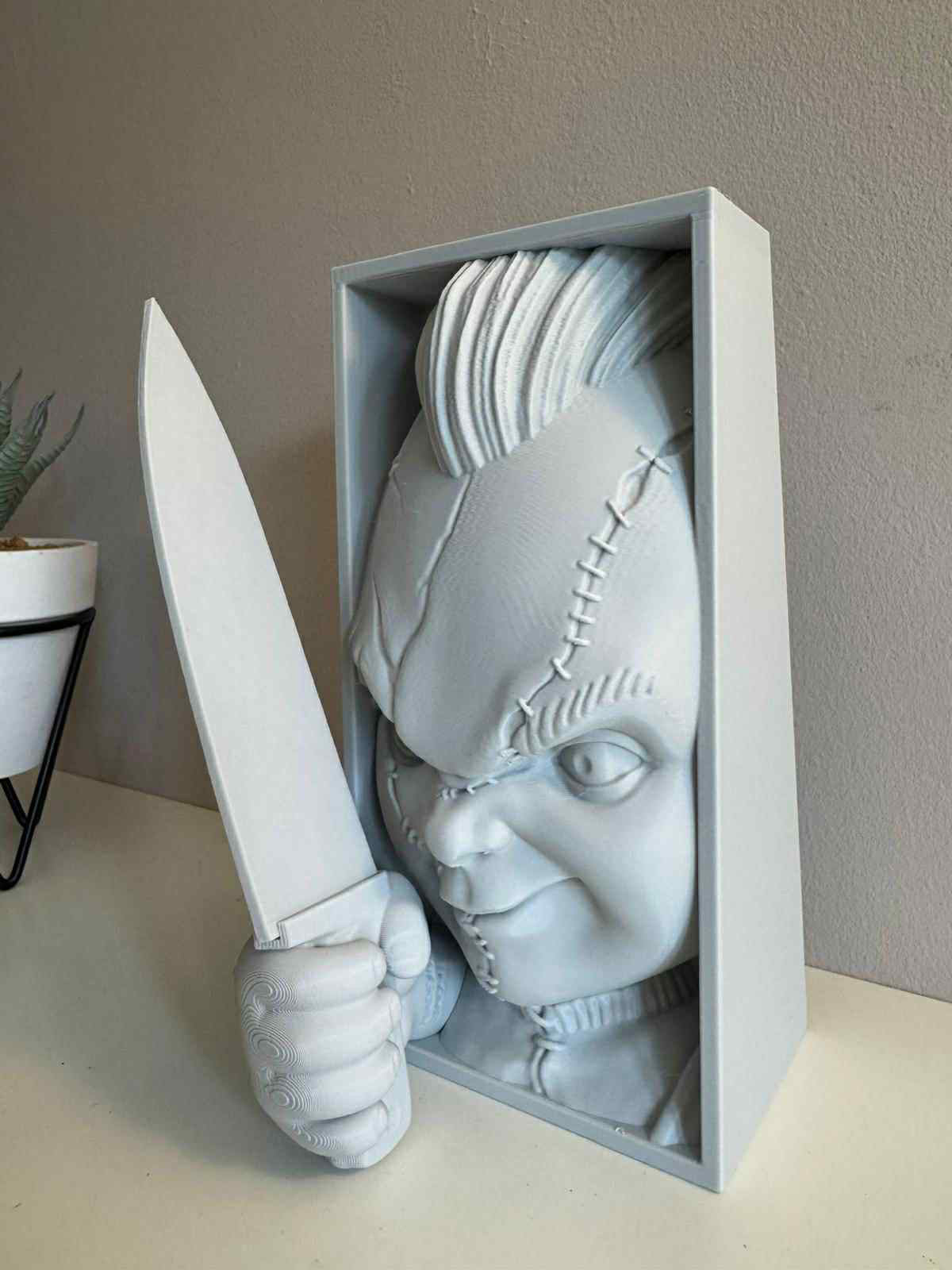 Chucky Horror Wall/ Book Nook Art – Halloween Knife BookEnd