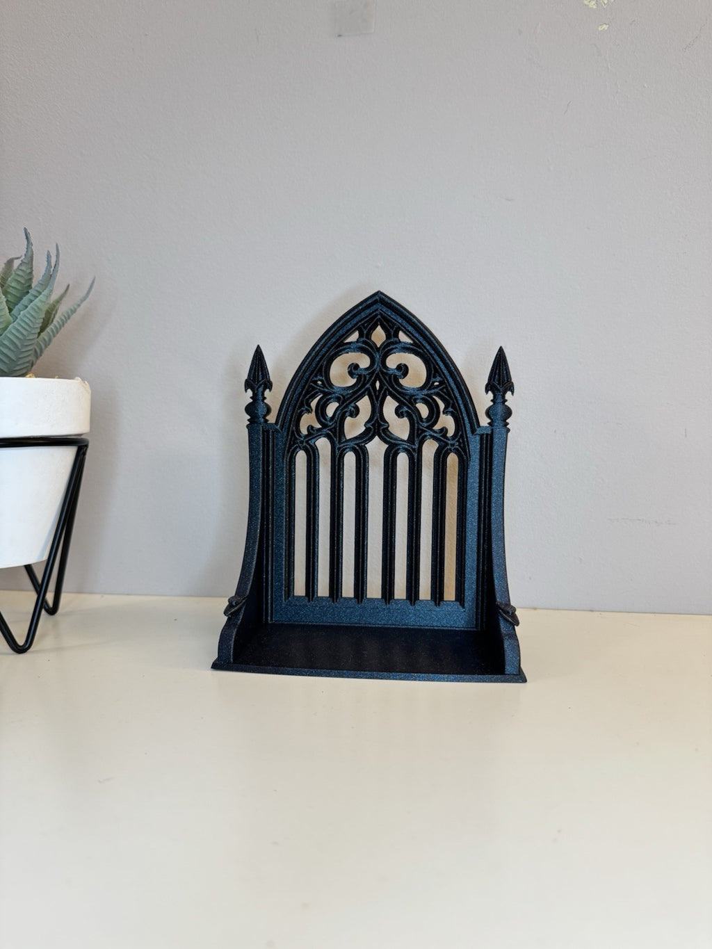 Gothic Galaxy Black Jewelry Stand | Cathedral Style Ring & Bracelet Holder Decor