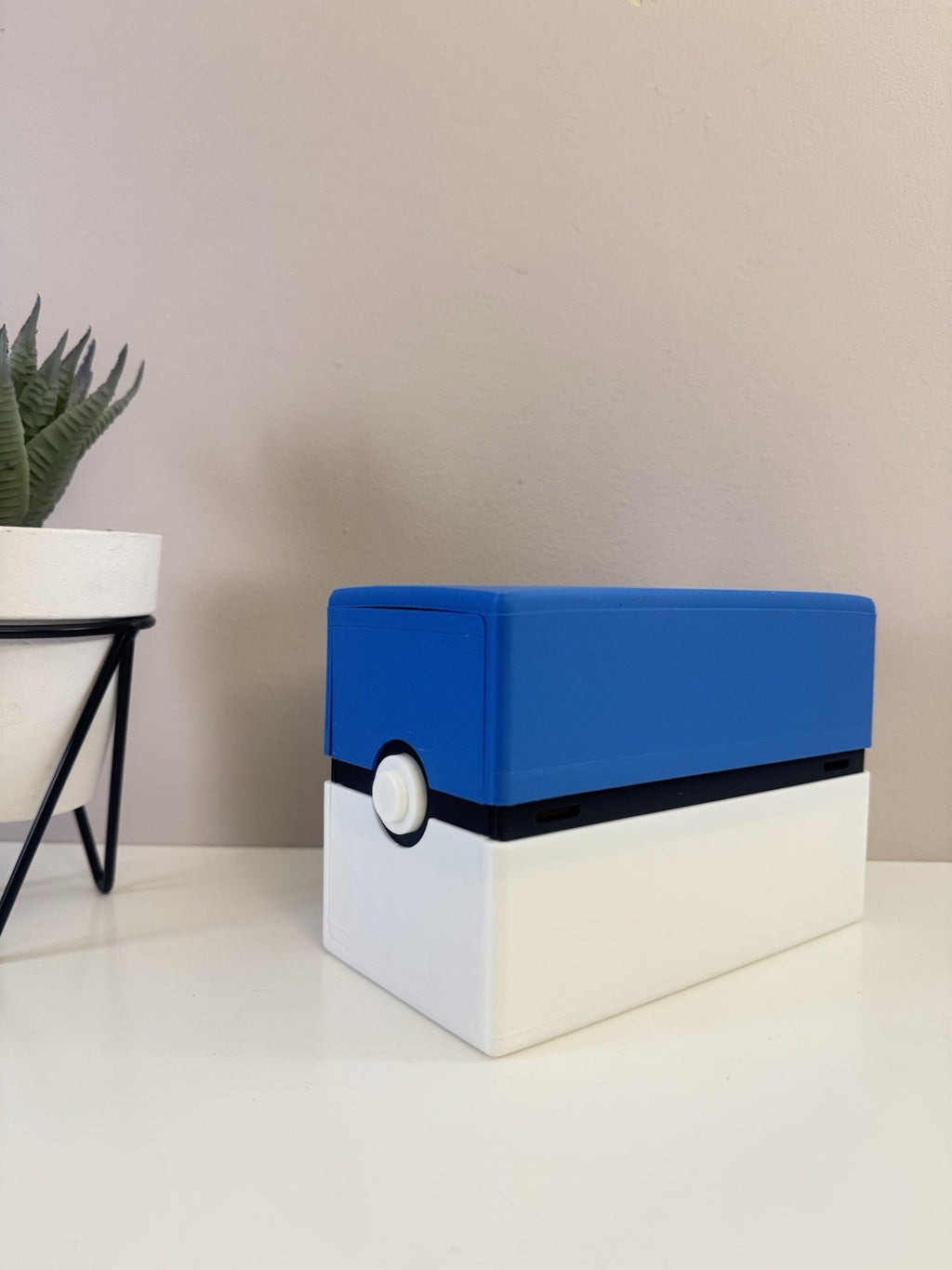 Pokémon Card Storage Box – Portable Trading Card Holder Case (Blue & White)