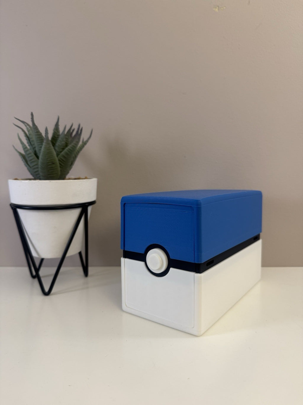 Pokémon Card Storage Box – Portable Trading Card Holder Case (Blue & White)