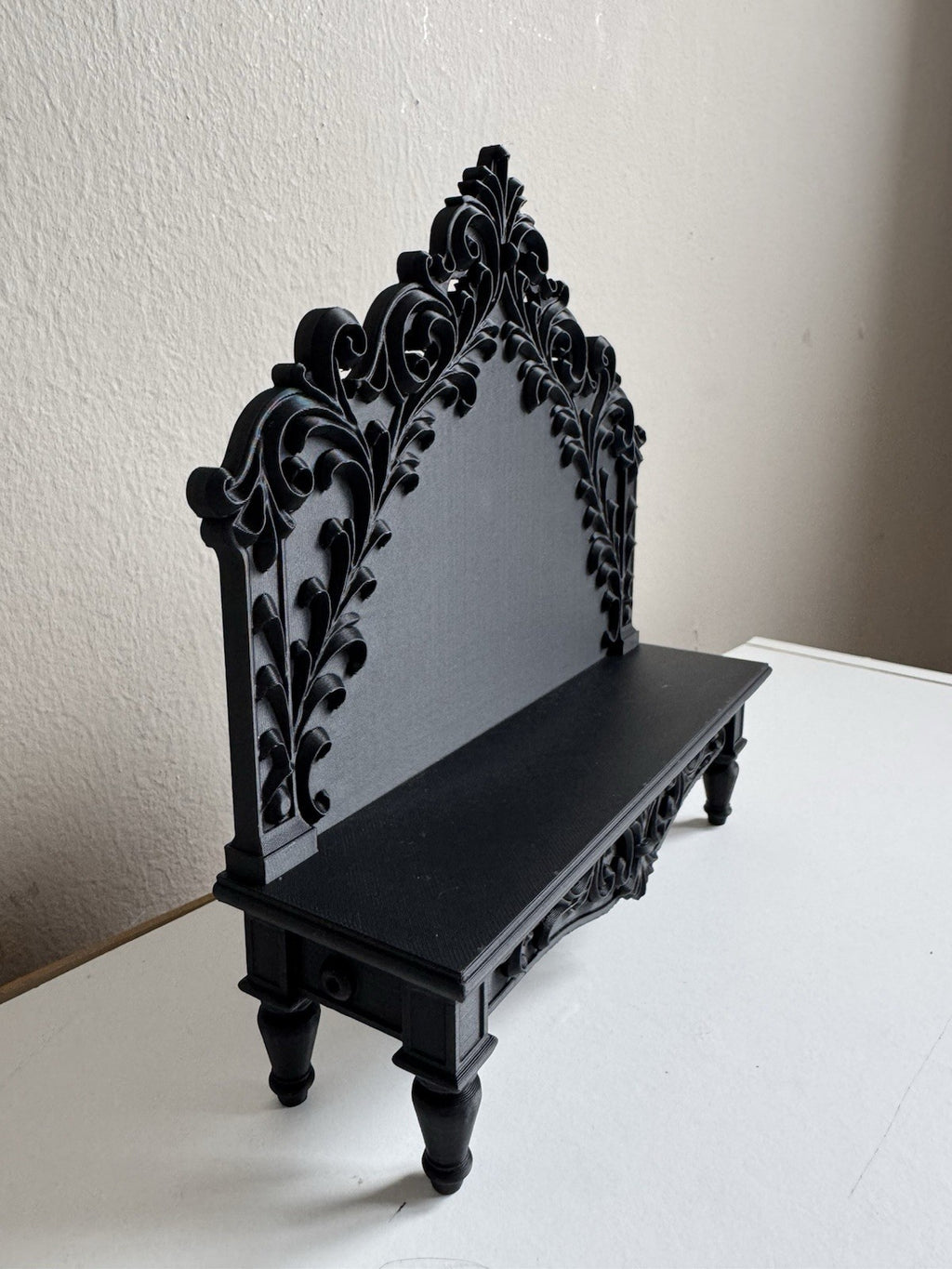 Black Gothic Cathedral Ornament Shelf – Baroque Jewelry & Trinket Holder - 20 cm