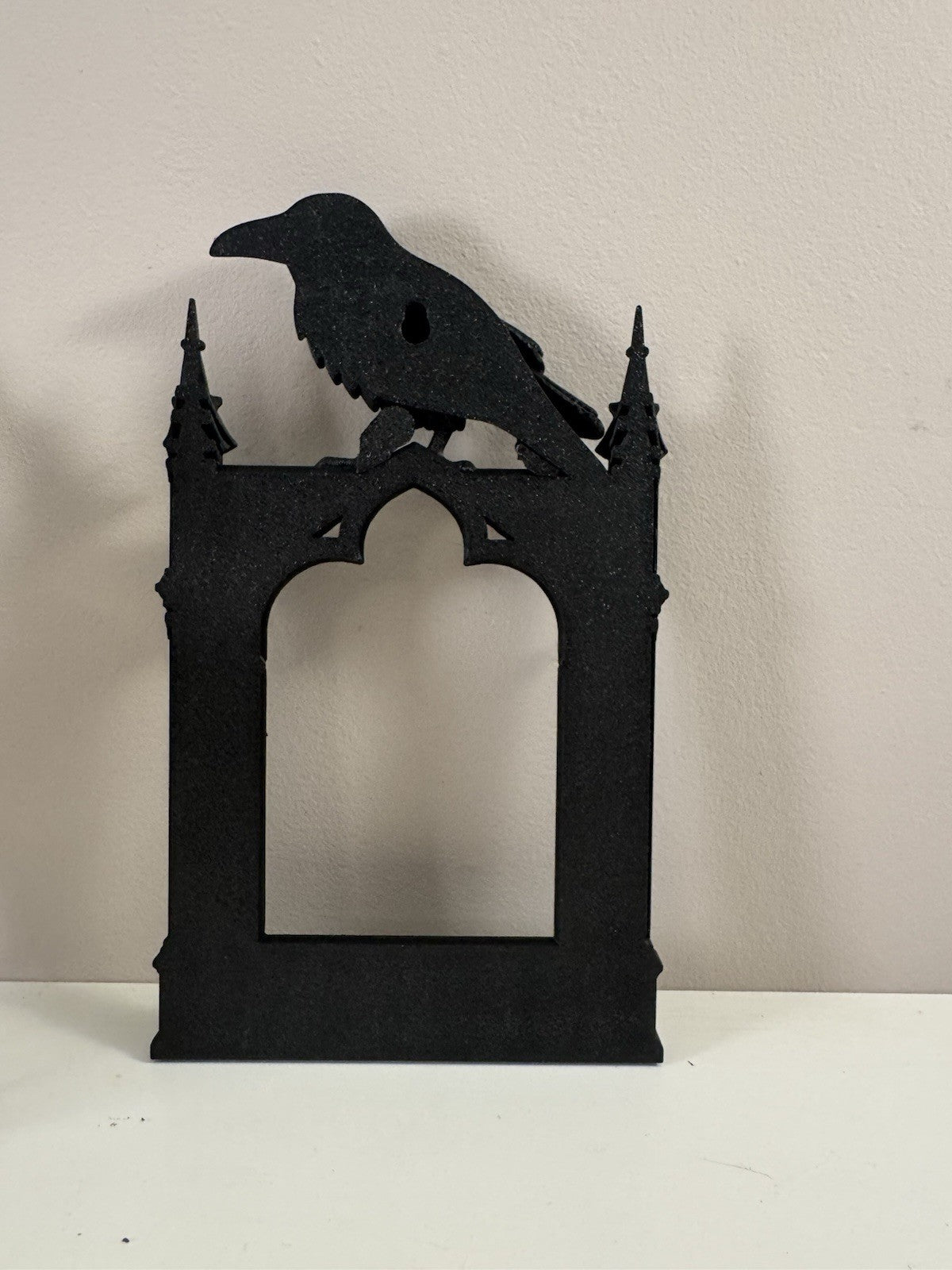Gothic Raven Cathedral Frame | Black Dark Academia Wall Art