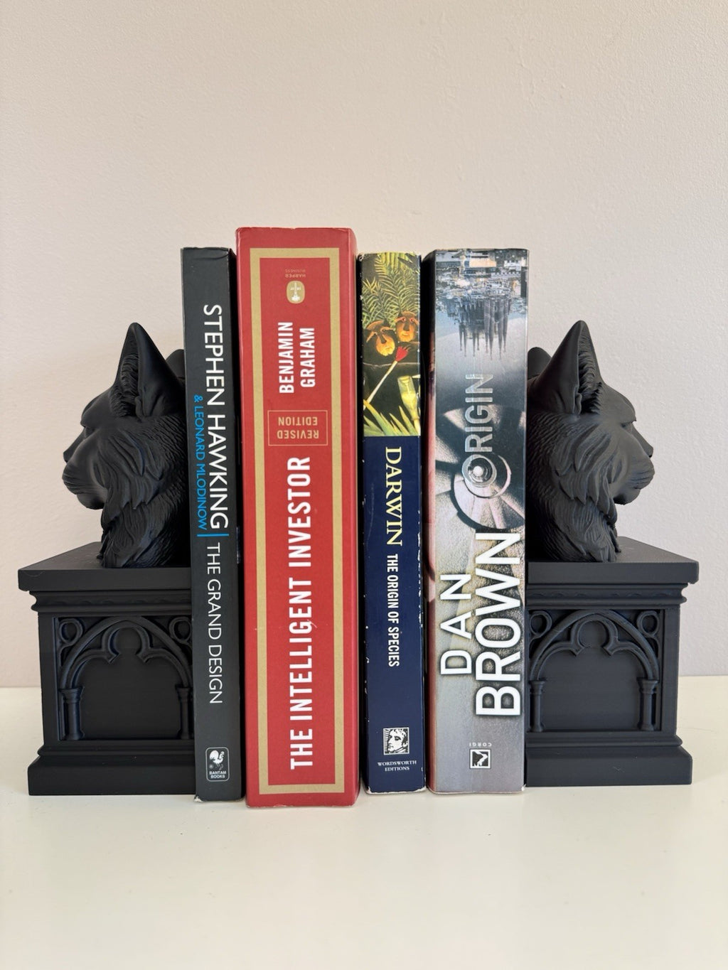 Set of 2 Gothic Cat Book Nooks – Black Bookshelf Decor | Dark Academia – 18 Cm