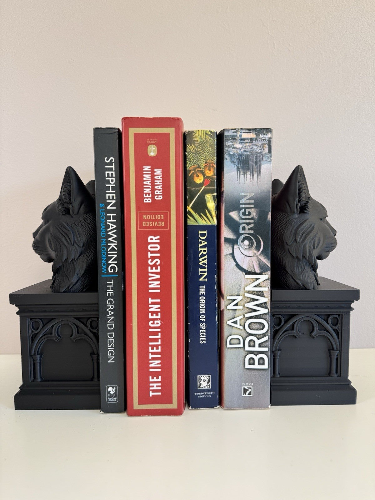 Set of 2 Gothic Cat Book Nooks – Black Bookshelf Decor | Dark Academia – 18 Cm