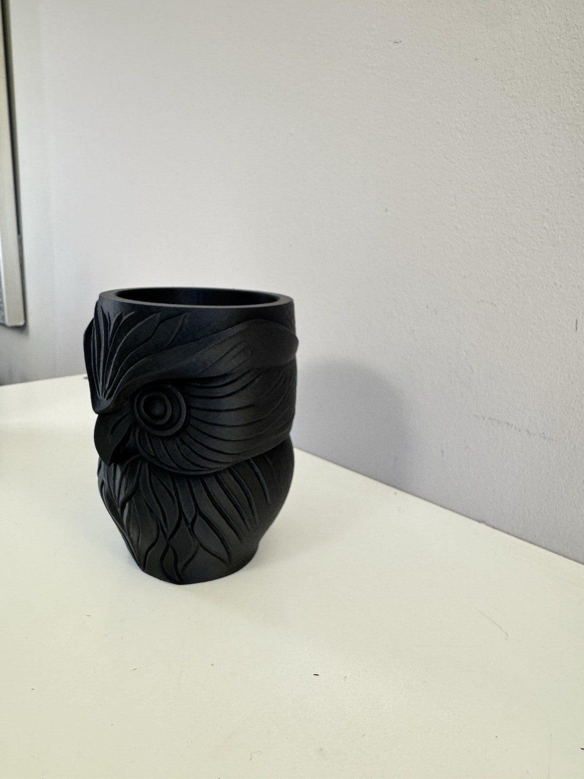 Gothic Owl Vase / Pen Holder – Black Desk & Home Decor | Unique Gothic Ornament