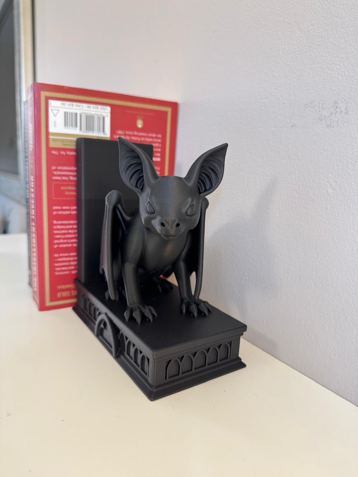 Bat Book End – Book Shelf Insert & Bookend, Gothic Decor.