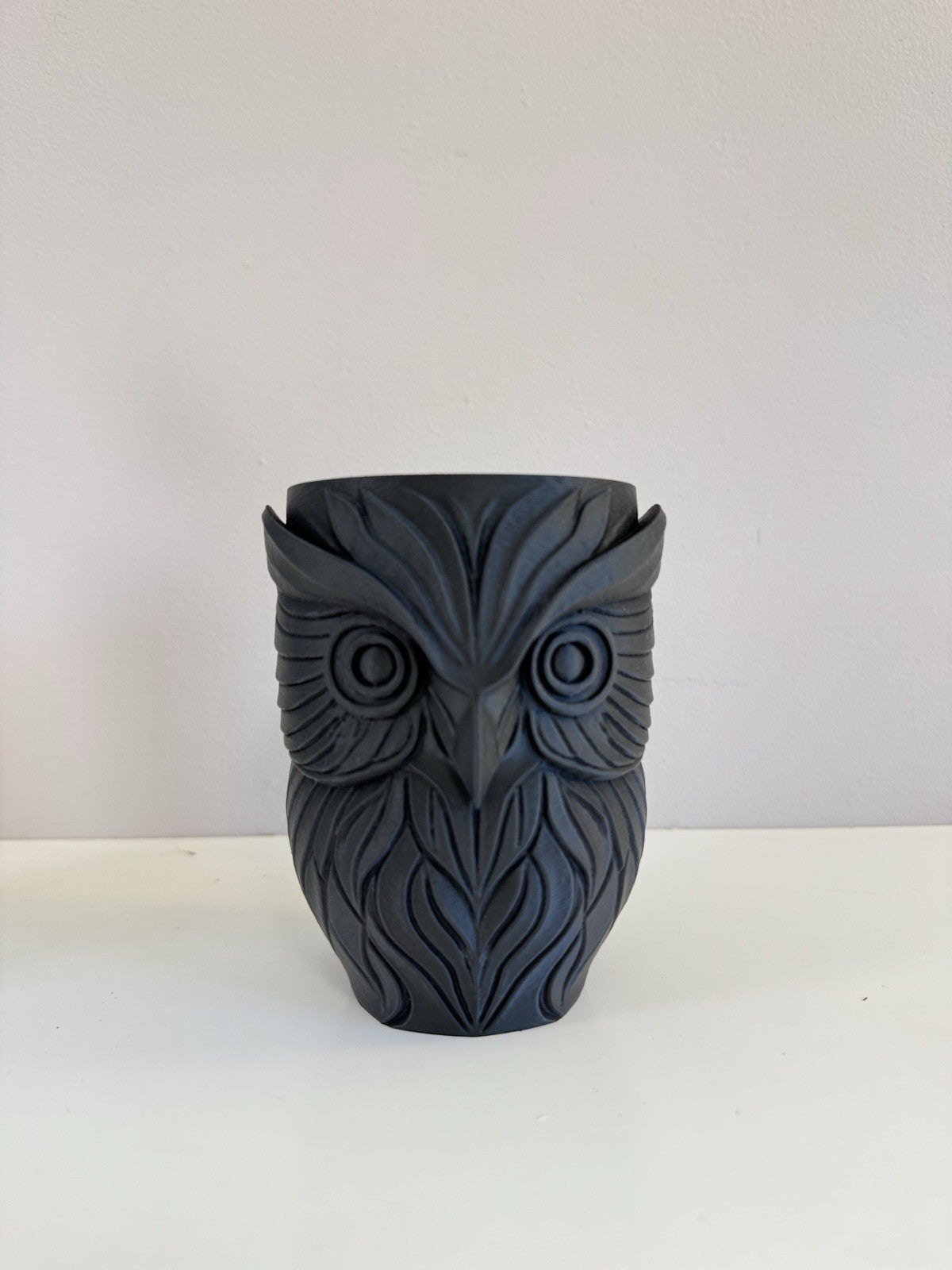 Gothic Owl Vase / Pen Holder – Black Desk & Home Decor | Unique Gothic Ornament