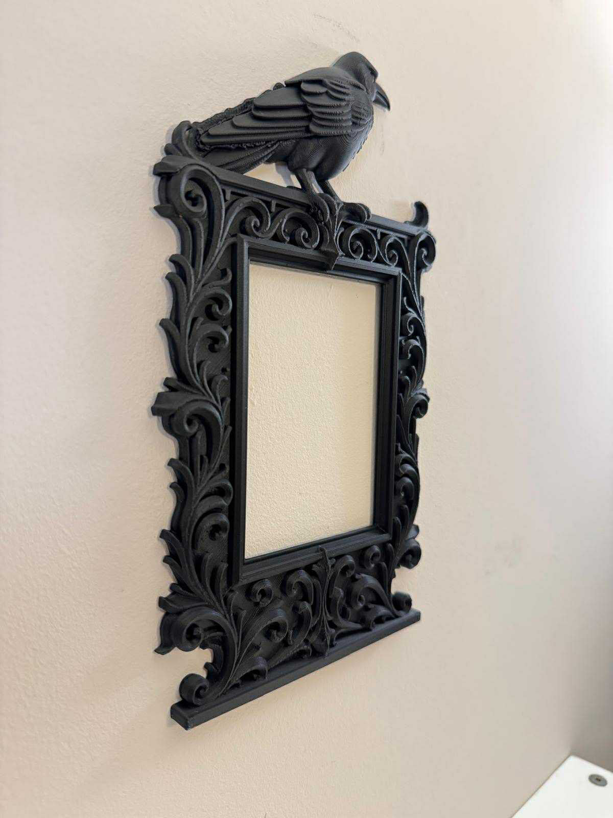 Gothic Raven Picture Frame | Dark Aesthetic Photo Frame | Crow Wall Decor | Vict