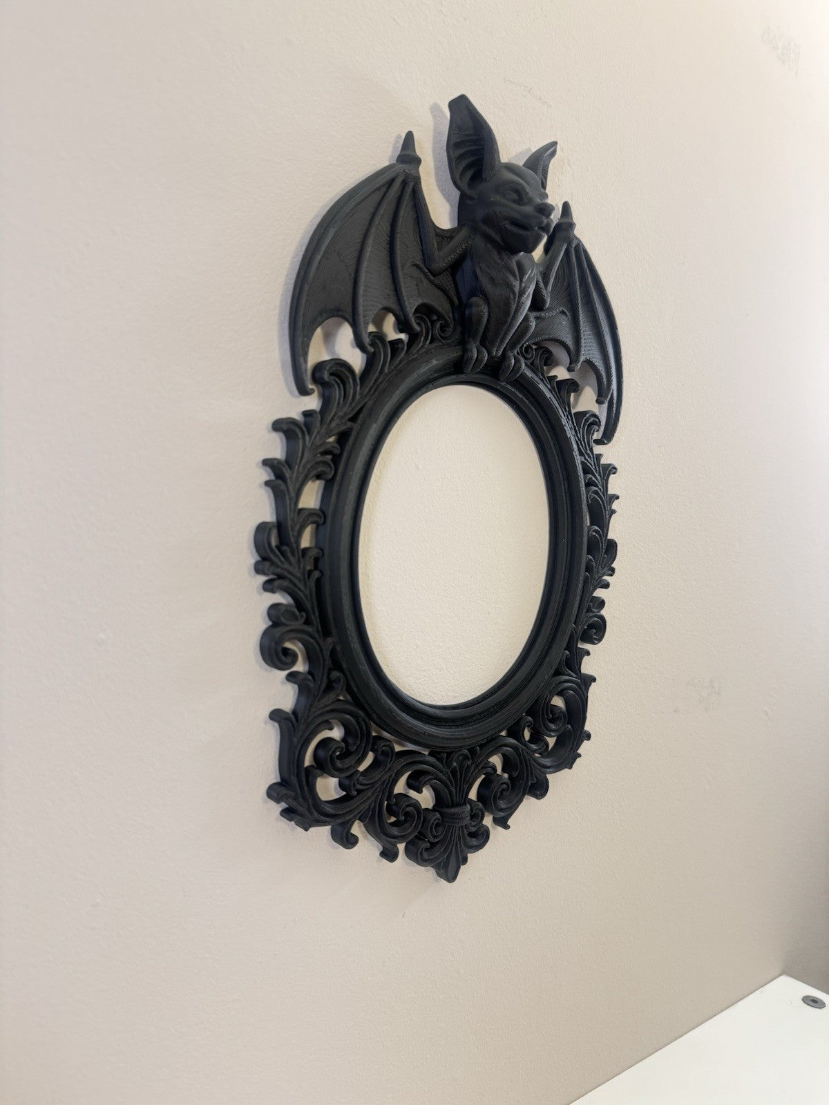 Gothic Bat Frame – Black Victorian Wall Art, Home Decor - 27 x 16 Cm