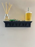Gothic Black Wall Shelf | Compact Ornate Floating Shelf | Home Décor Display