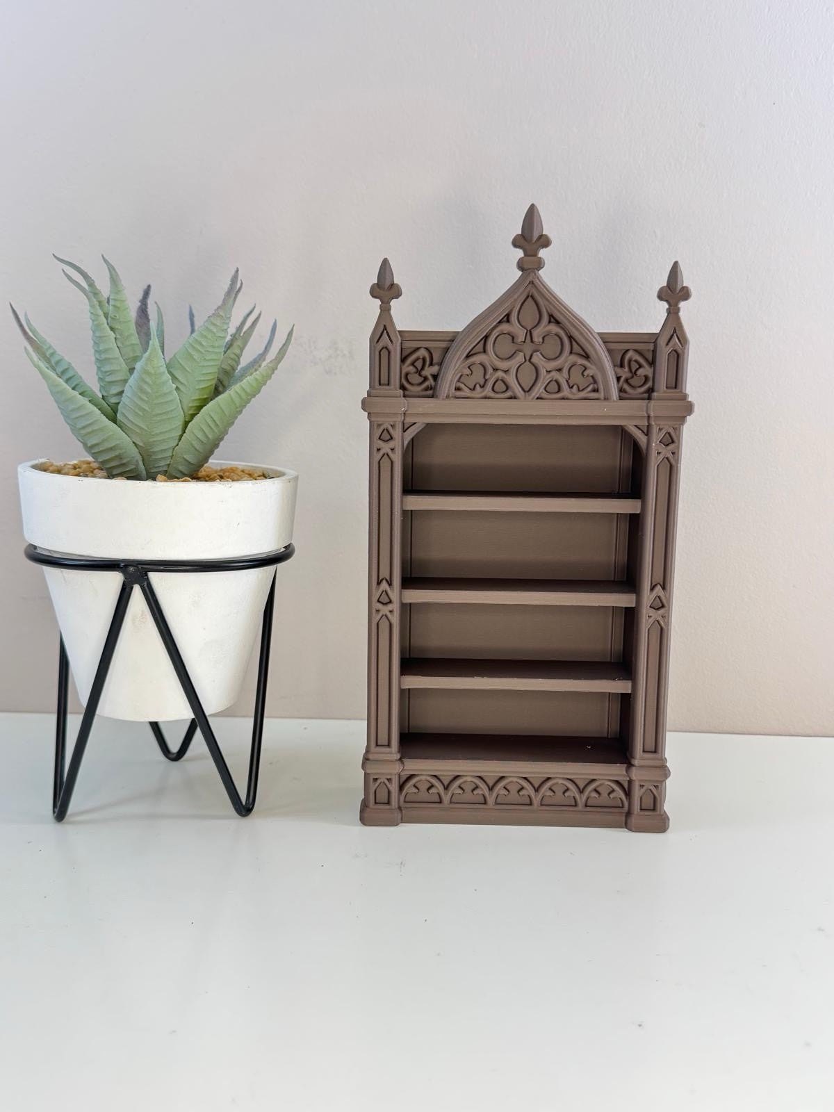 Gothic Jewellery Shelf Display | Chocolate brown Cathedral Shelf Home Decor