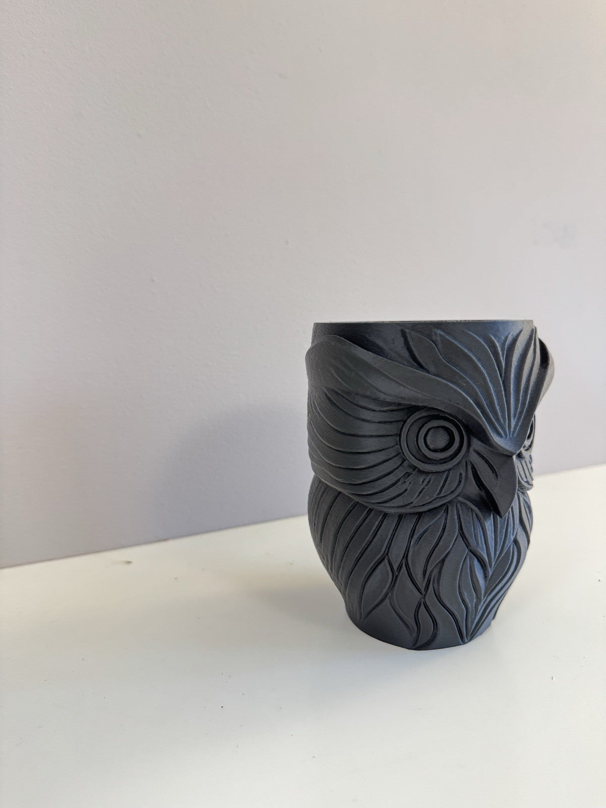 Gothic Owl Vase / Pen Holder – Black Desk & Home Decor | Unique Gothic Ornament