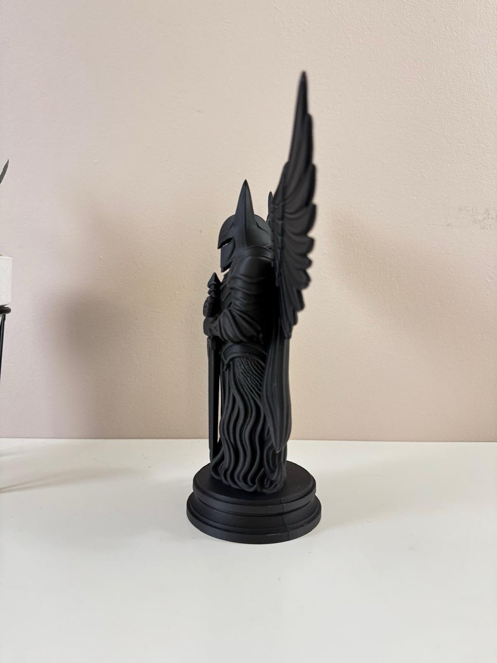 🖤 Dark Winged Knight Statue - Gothic Warrior Figurine - Black Home Decor