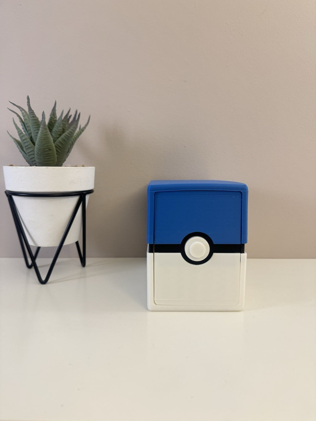 Pokémon Card Storage Box – Portable Trading Card Holder Case (Blue & White)