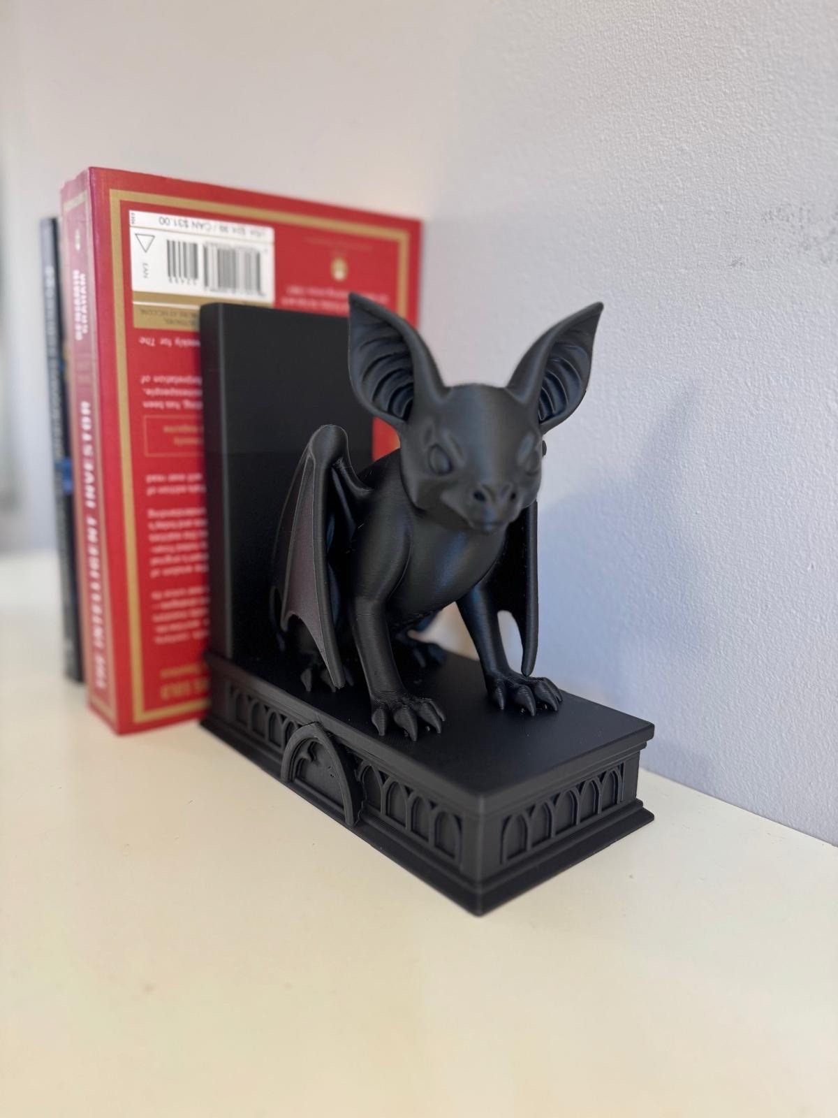 Bat Book End – Book Shelf Insert & Bookend, Gothic Decor.