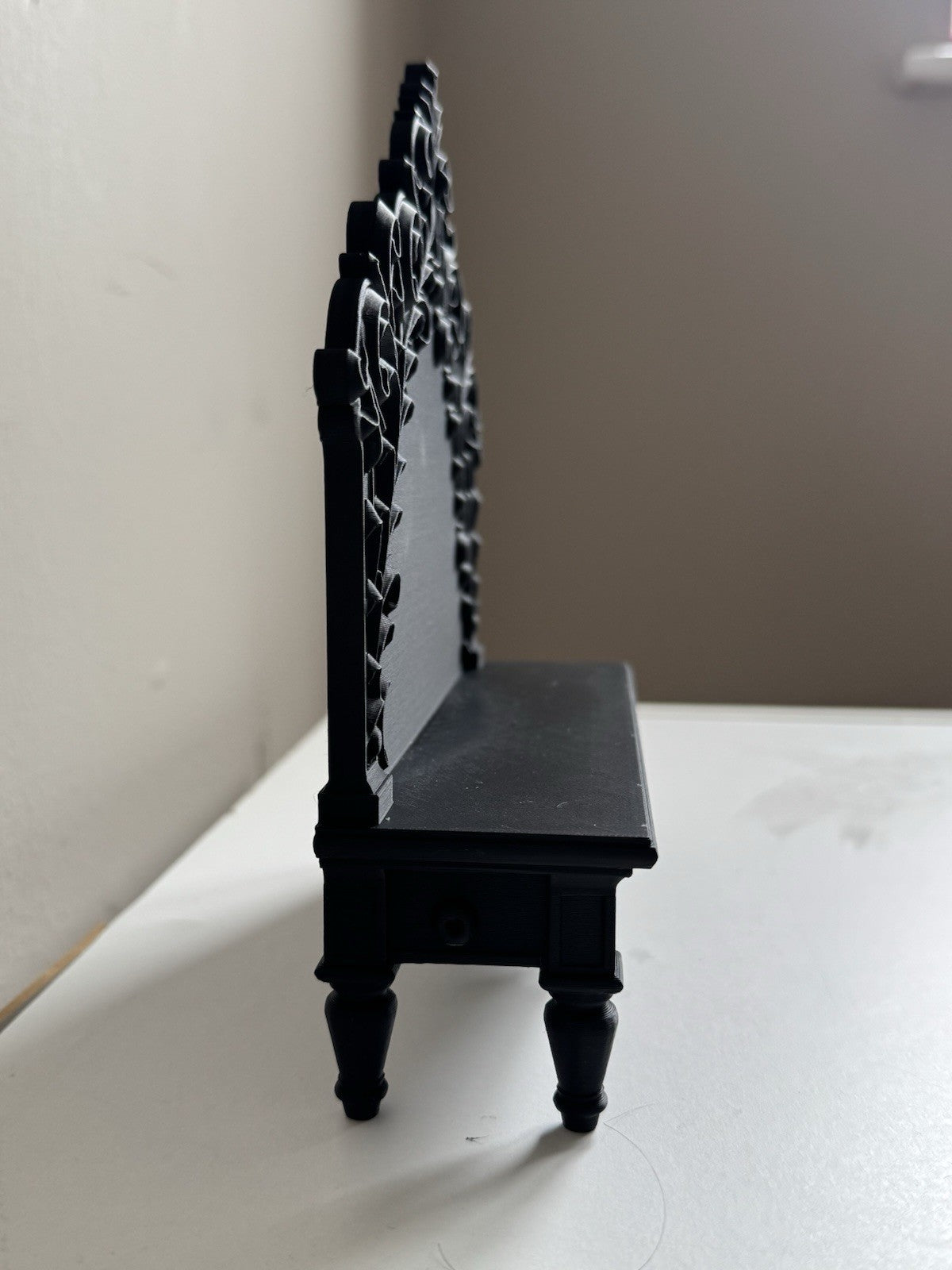 Black Gothic Cathedral Ornament Shelf – Baroque Jewelry & Trinket Holder - 20 cm