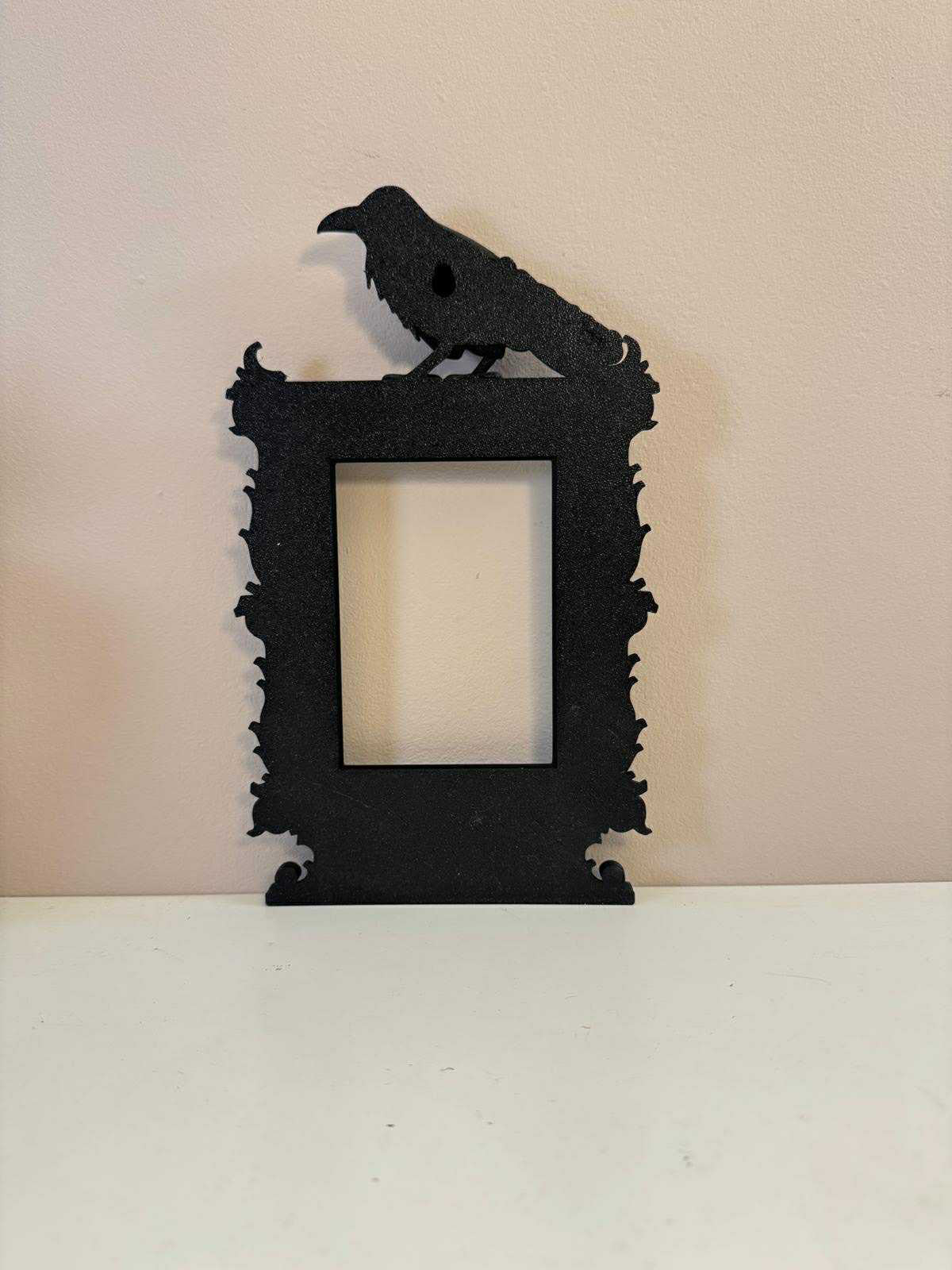Gothic Raven Picture Frame | Dark Aesthetic Photo Frame | Crow Wall Decor | Vict