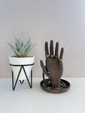 Jewellery Hand Display Stand with Tray | Brown Accessories Holder Home Decor