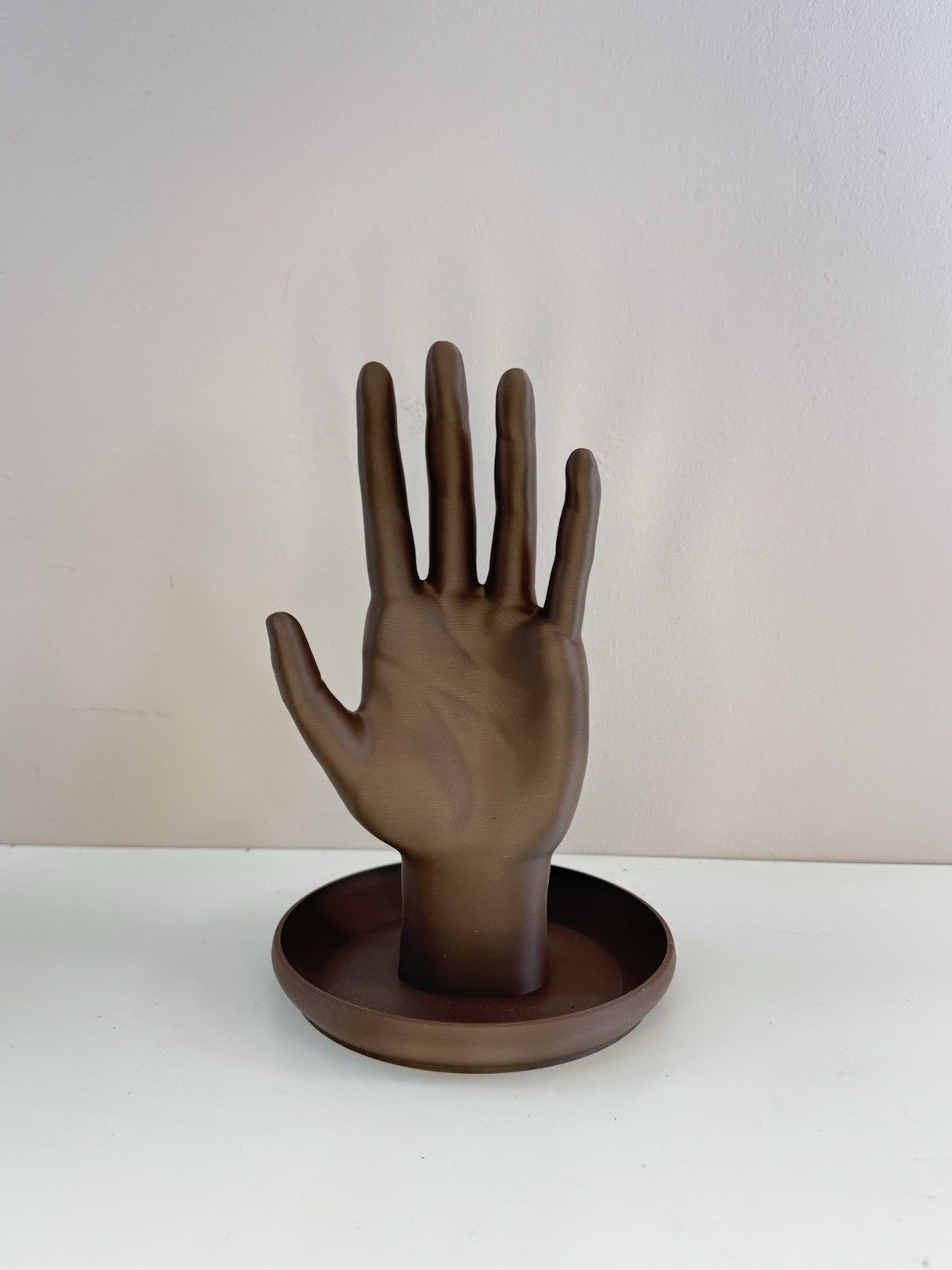 Jewellery Hand Display Stand with Tray | Brown Accessories Holder Home Decor
